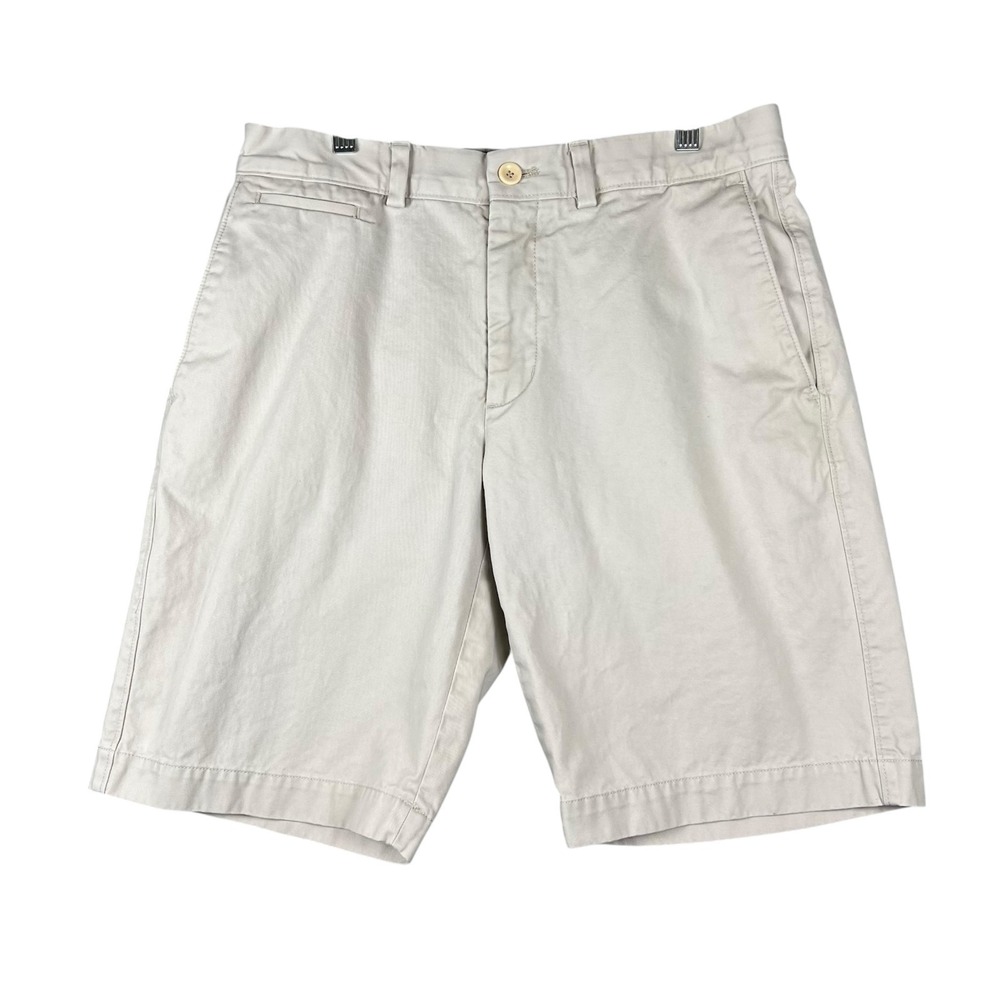 Banana Republic Khaki Chino Shorts Mens 32 Cotton Twill Flat Front Casual Summer